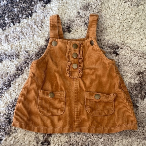 3/$15 SALE NICOLE MILLER NEW YORK RUST RIBBED CORDUROY DRESS 3/6M - Picture 1 of 4